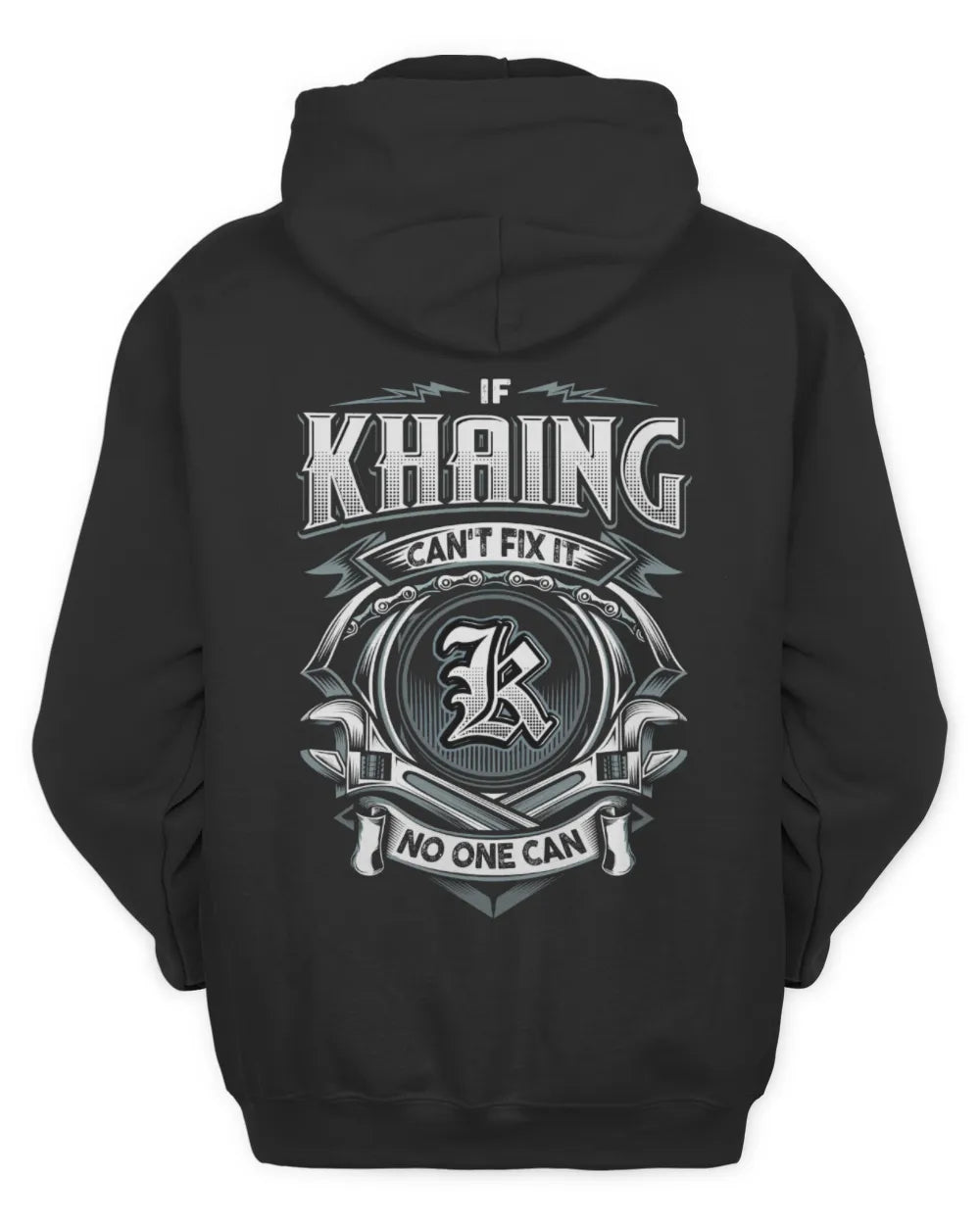 KHAING AP81-K4-626 - Personalized Ahmed Quote Apparel “If Ahmed Can't Fix It, No One Can” - Unisex Hoodie - Black