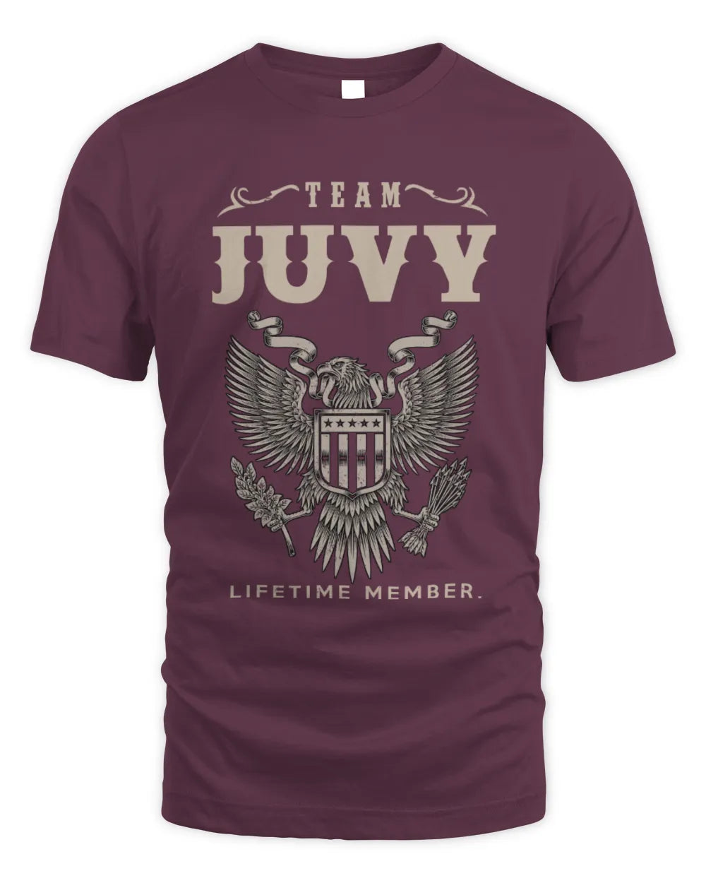 JUVY TP06-K82 – Personalized Classic Style Apparel “Team NAME Lifetime Member” - Unisex Standard T-Shirt - Maroon
