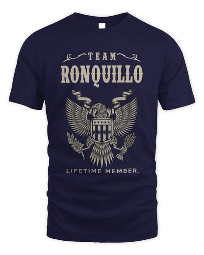 RONQUILLO TP06-K82 – Personalized Classic Style Apparel “Team NAME Lifetime Member” - Unisex Standard T-Shirt - Navy