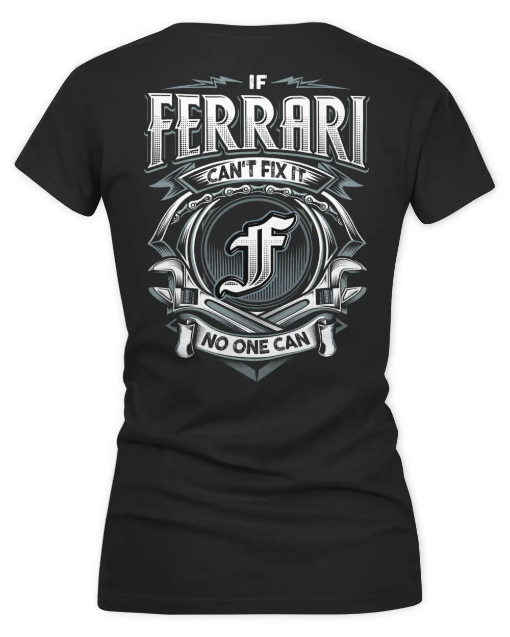 FERRARI AP81-K4-626 - Personalized Ahmed Quote Apparel “If Ahmed Can't Fix It, No One Can” - Women's V-Neck T-Shirt - Black