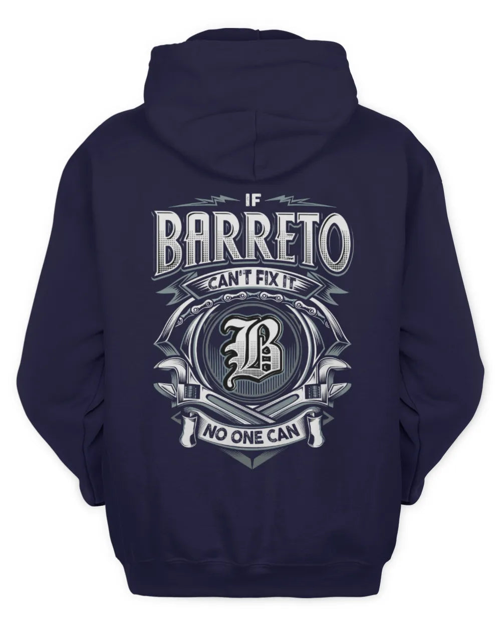 BARRETO AP81-K4-626 - Personalized Ahmed Quote Apparel “If Ahmed Can't Fix It, No One Can” - Unisex Hoodie - Navy