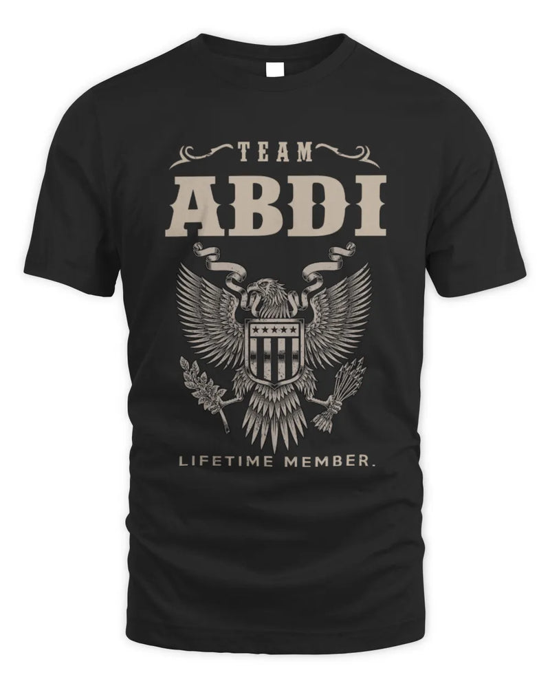 ABDI TP06-K82 – Personalized Classic Style Apparel “Team NAME Lifetime Member” - Unisex Standard T-Shirt - Black