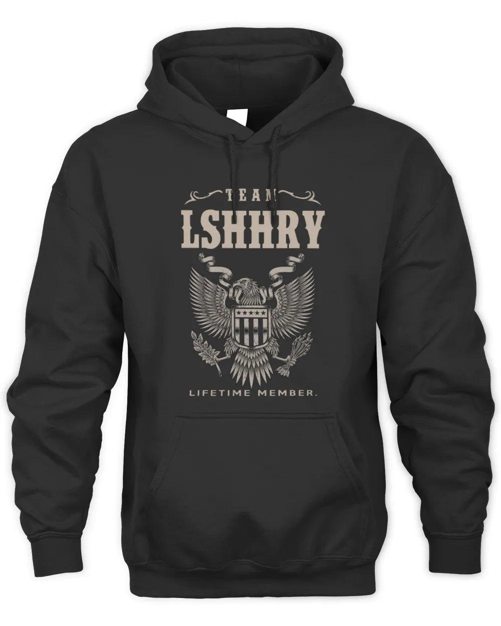 LSHHRY TP06-K82 – Personalized Classic Style Apparel “Team NAME Lifetime Member” - Unisex Hoodie - Black