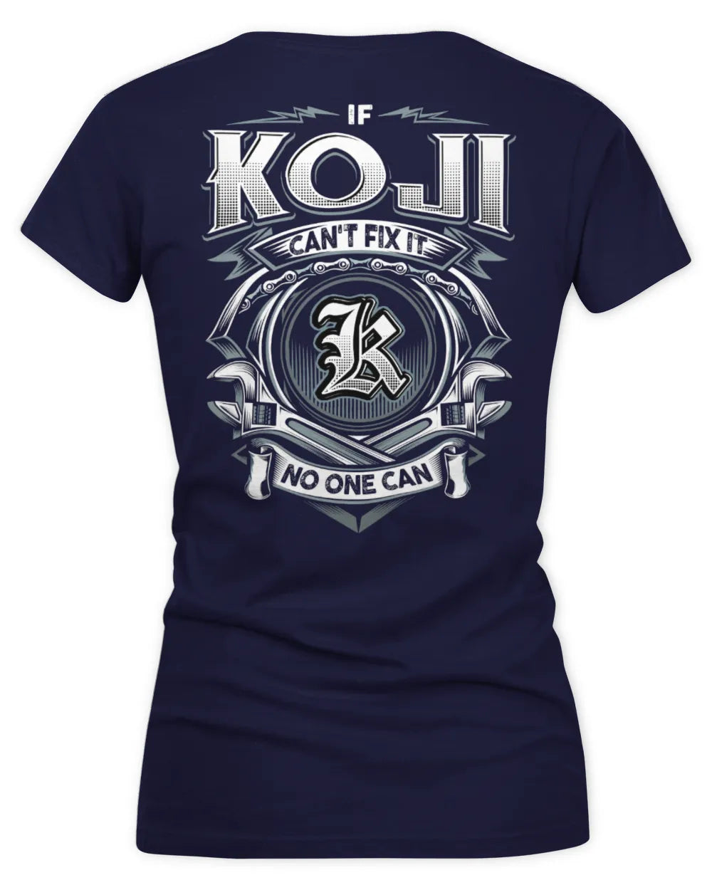 KOJI AP81-K4-626 - Personalized Ahmed Quote Apparel “If Ahmed Can't Fix It, No One Can” - Women's V-Neck T-Shirt - Navy