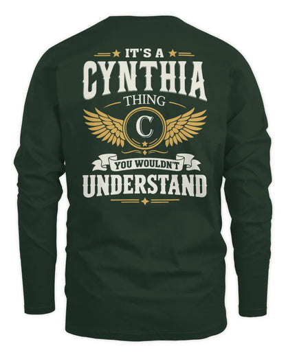 CYNTHIA KT06-M008 It’s a [NAME] Thing – You Wouldn’t Understand | Personalized Vintage T-Shirt - Men's Long Sleeved T-Shirt - Forest Green
