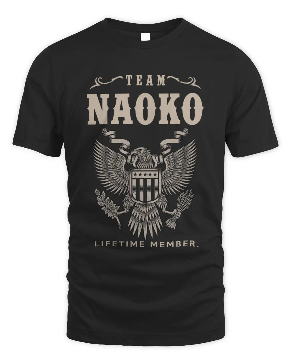 NAOKO TP06-K82 – Personalized Classic Style Apparel “Team NAME Lifetime Member” - Unisex Standard T-Shirt - Black