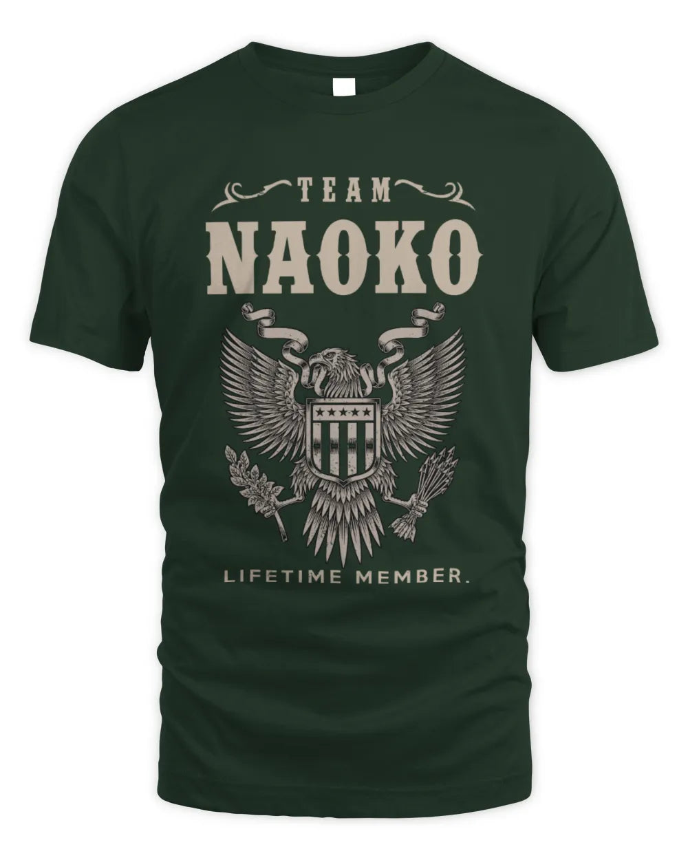 NAOKO TP06-K82 – Personalized Classic Style Apparel “Team NAME Lifetime Member” - Unisex Standard T-Shirt - Forest Green