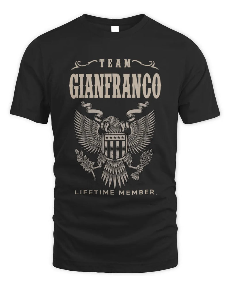 GIANFRANCO TP06-K82 – Personalized Classic Style Apparel “Team NAME Lifetime Member” - Unisex Standard T-Shirt - Black