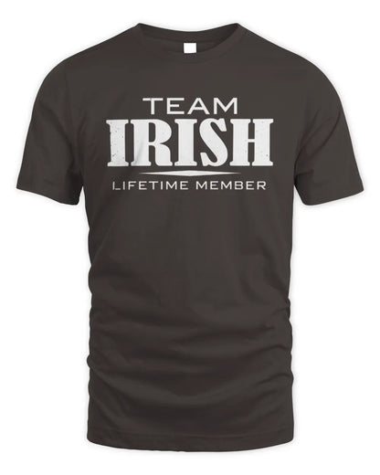 IRISH BL62-K4-128 - Personalized “Team NAME Lifetime Member” - Unisex Standard T-Shirt - Dark Chocolate
