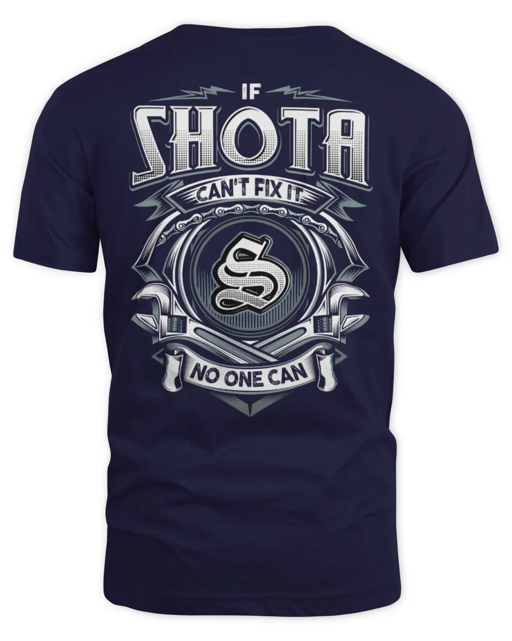 SHOTA AP81-K4-626 - Personalized Ahmed Quote Apparel “If Ahmed Can't Fix It, No One Can” - Unisex Standard T-Shirt - Navy