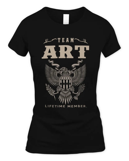 ART TP06-K82 – Personalized Classic Style Apparel “Team NAME Lifetime Member” - Women's Standard T-Shirt - Black