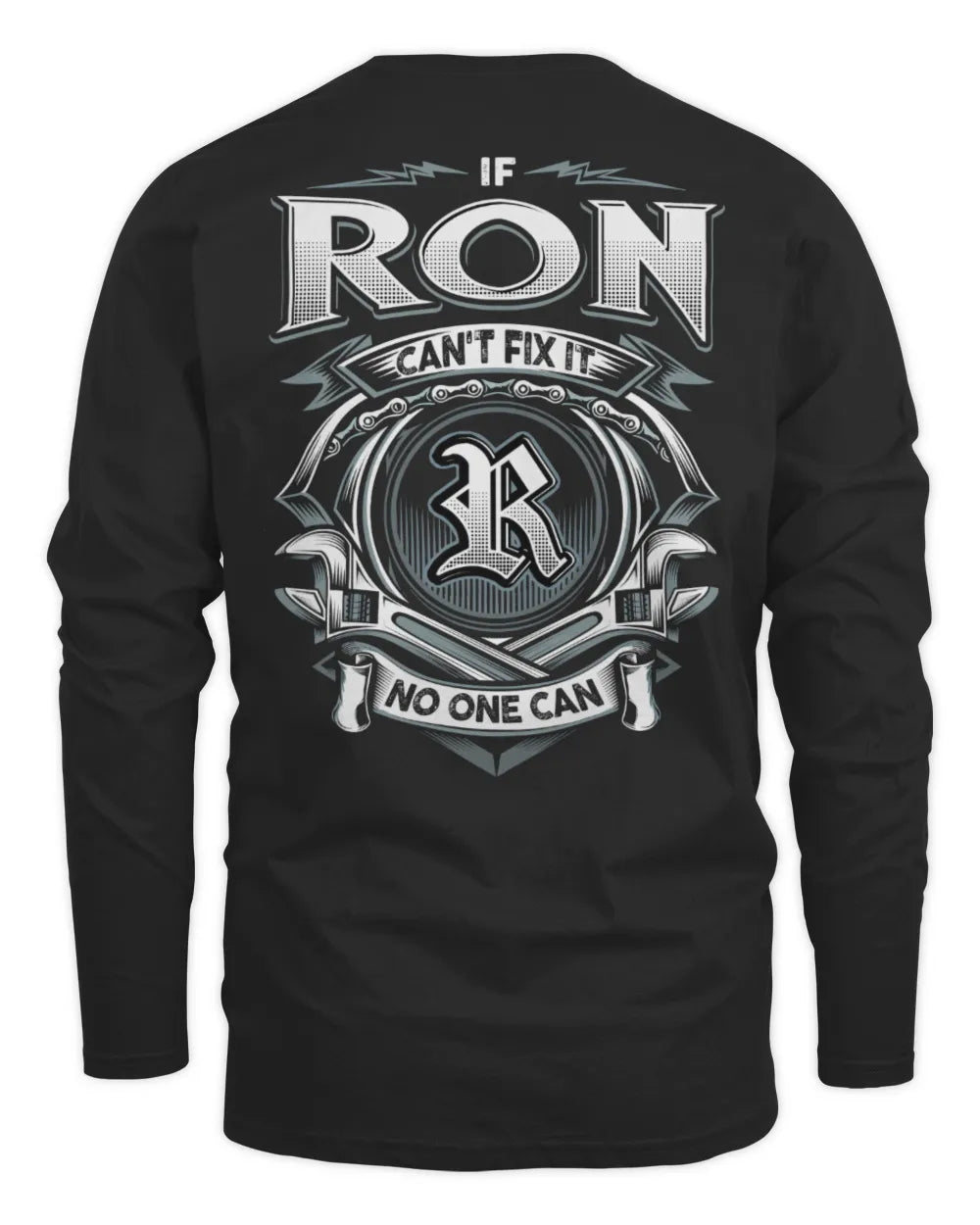 RON AP81-K4-626 - Personalized Ahmed Quote Apparel “If Ahmed Can't Fix It, No One Can” - Men's Long Sleeved T-Shirt - Black