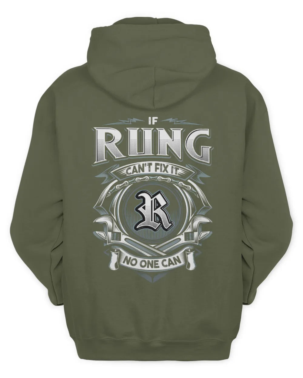 RUNG AP81-K4-626 - Personalized Ahmed Quote Apparel “If Ahmed Can't Fix It, No One Can” - Unisex Hoodie - Military Green