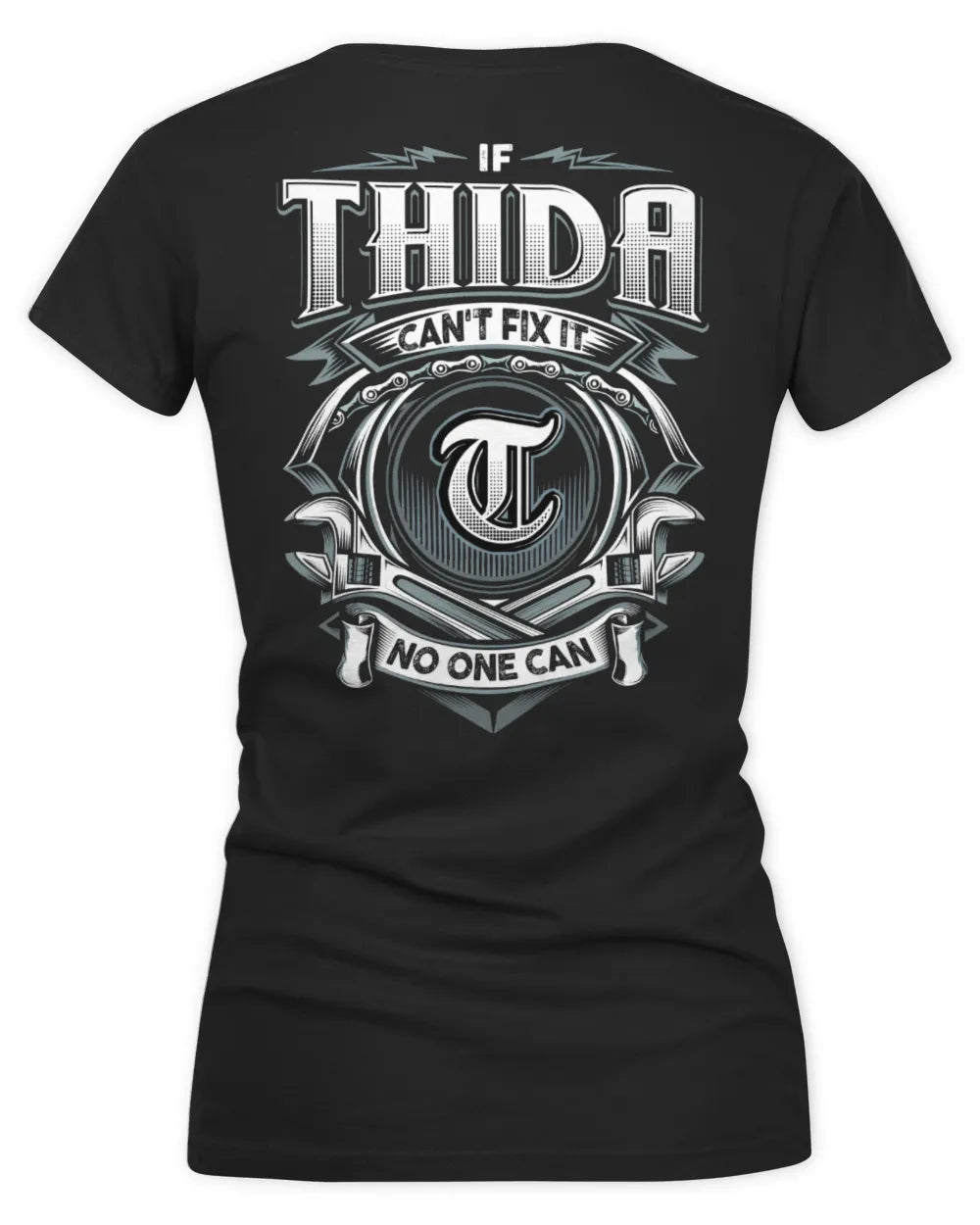 THIDA AP81-K4-626 - Personalized Ahmed Quote Apparel “If Ahmed Can't Fix It, No One Can” - Women's V-Neck T-Shirt - Black