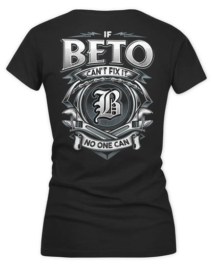 BETO AP81-K4-626 - Personalized Ahmed Quote Apparel “If Ahmed Can't Fix It, No One Can” - Women's V-Neck T-Shirt - Black