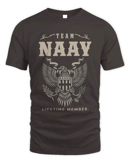 NAAY TP06-K82 – Personalized Classic Style Apparel “Team NAME Lifetime Member” - Unisex Standard T-Shirt - Dark Chocolate