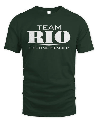 RIO BL62-K4-128 - Personalized “Team NAME Lifetime Member” - Unisex Standard T-Shirt - Forest Green