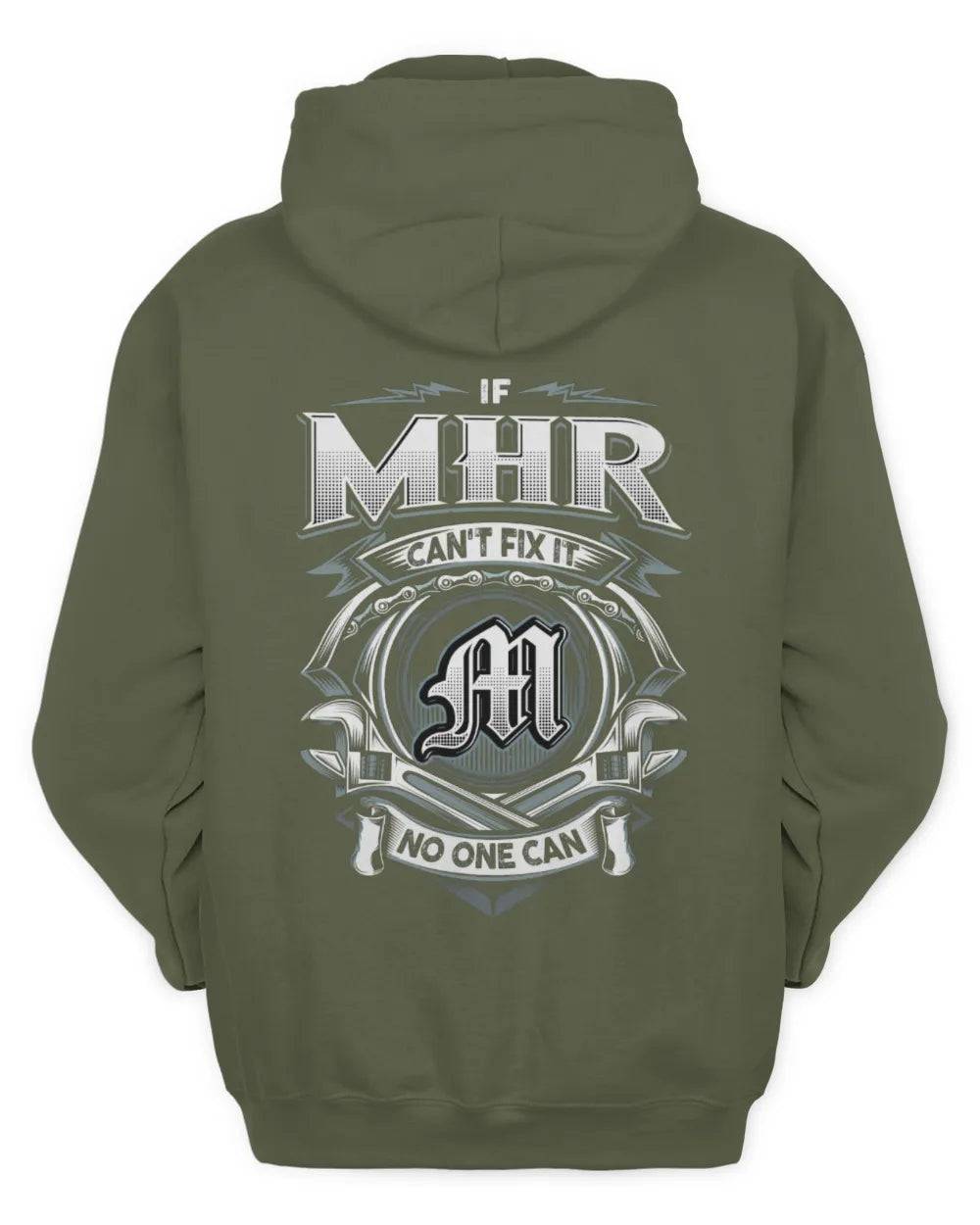 MHR AP81-K4-626 - Personalized Ahmed Quote Apparel “If Ahmed Can't Fix It, No One Can” - Unisex Hoodie - Military Green