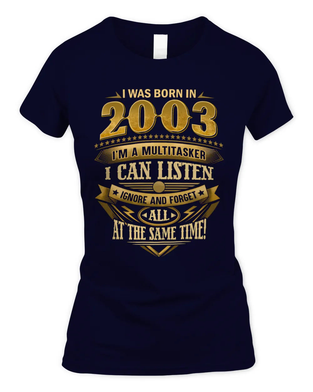 2003 HH89-K2 – Funny Birth Year Multitasker Quote T-Shirt - Women's Standard T-Shirt - Navy