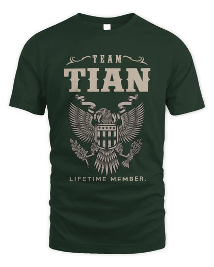 TIAN TP06-K82 – Personalized Classic Style Apparel “Team NAME Lifetime Member” - Unisex Standard T-Shirt - Forest Green