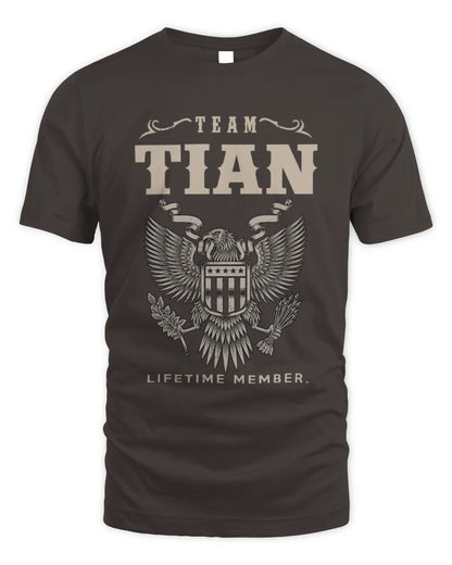 TIAN TP06-K82 – Personalized Classic Style Apparel “Team NAME Lifetime Member” - Unisex Standard T-Shirt - Dark Chocolate