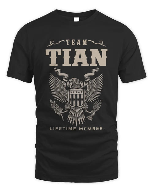 TIAN TP06-K82 – Personalized Classic Style Apparel “Team NAME Lifetime Member” - Unisex Standard T-Shirt - Black