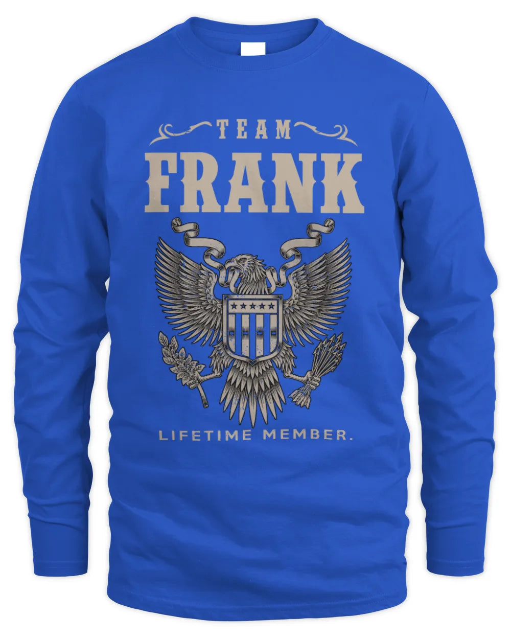 FRANK TP06-K82 – Personalized Classic Style Apparel “Team NAME Lifetime Member” - Men's Long Sleeved T-Shirt - Royal