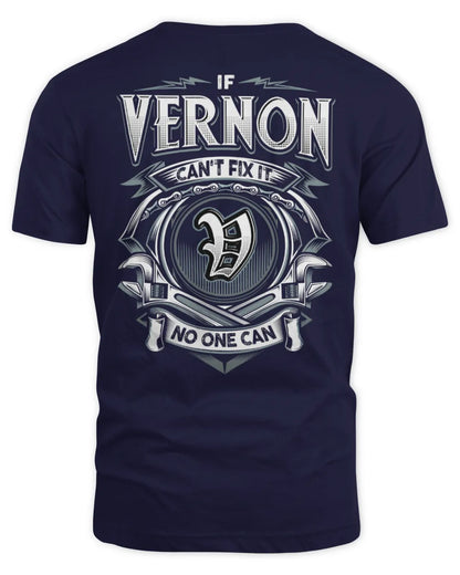 VERNON AP81-K4-626 - Personalized Ahmed Quote Apparel “If Ahmed Can't Fix It, No One Can” - Unisex Standard T-Shirt - Navy