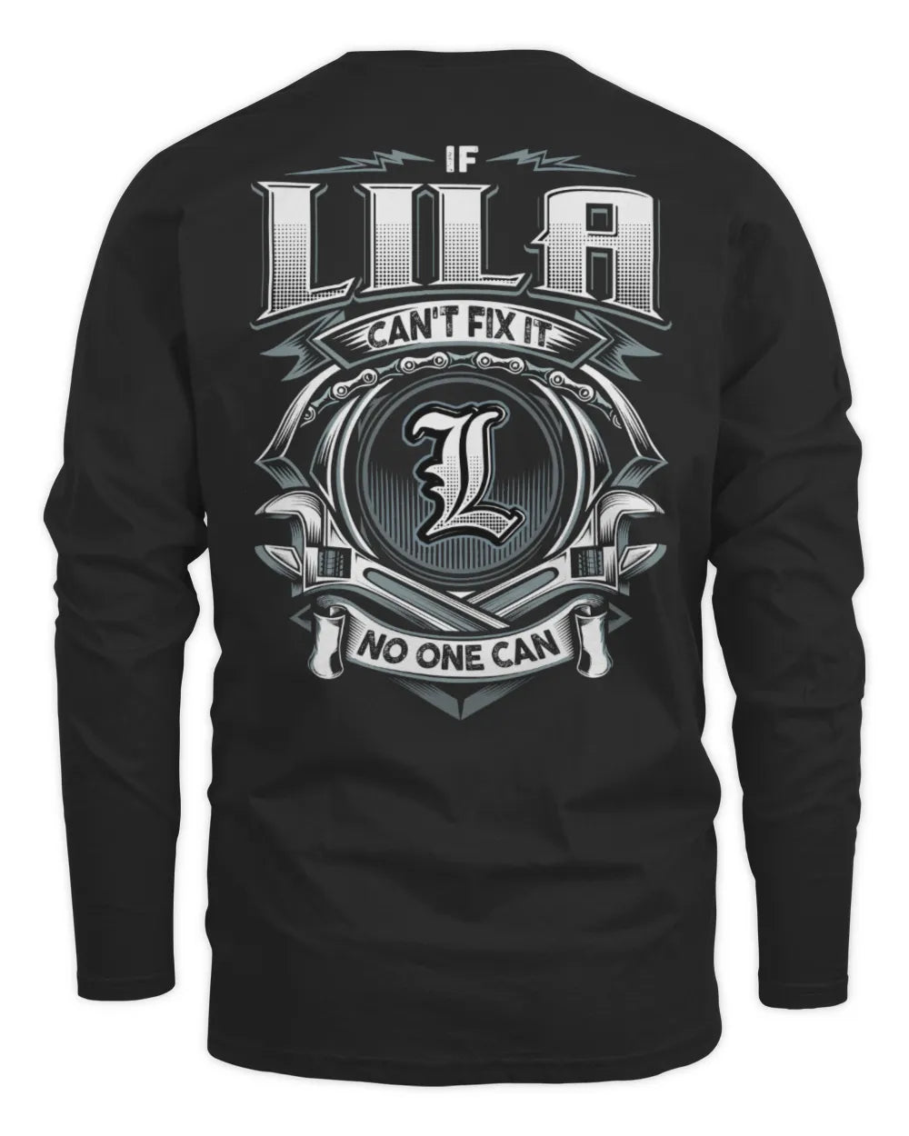 LILA AP81-K4-626 - Personalized Ahmed Quote Apparel “If Ahmed Can't Fix It, No One Can” - Men's Long Sleeved T-Shirt - Black