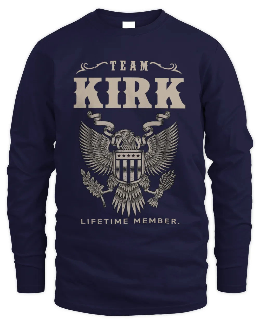 KIRK TP06-K82 – Personalized Classic Style Apparel “Team NAME Lifetime Member” - Men's Long Sleeved T-Shirt - Navy