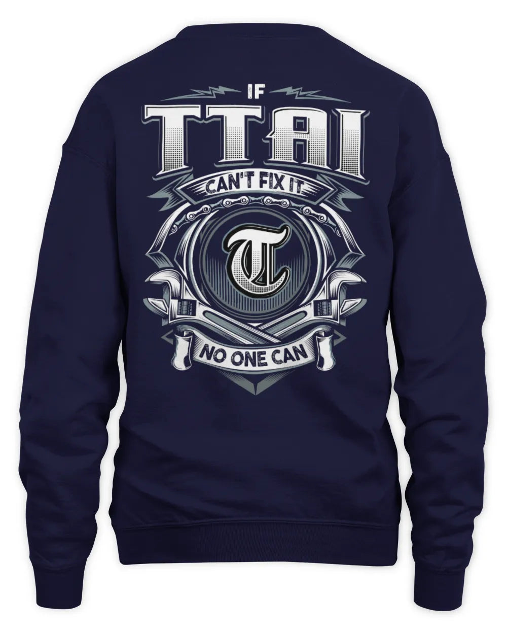 TTAI AP81-K4-626 - Personalized Ahmed Quote Apparel “If Ahmed Can't Fix It, No One Can” - Unisex Sweatshirt - Navy