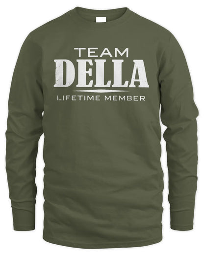 DELLA BL62-K4-128 - Personalized “Team NAME Lifetime Member” - Men's Long Sleeved T-Shirt - Military Green