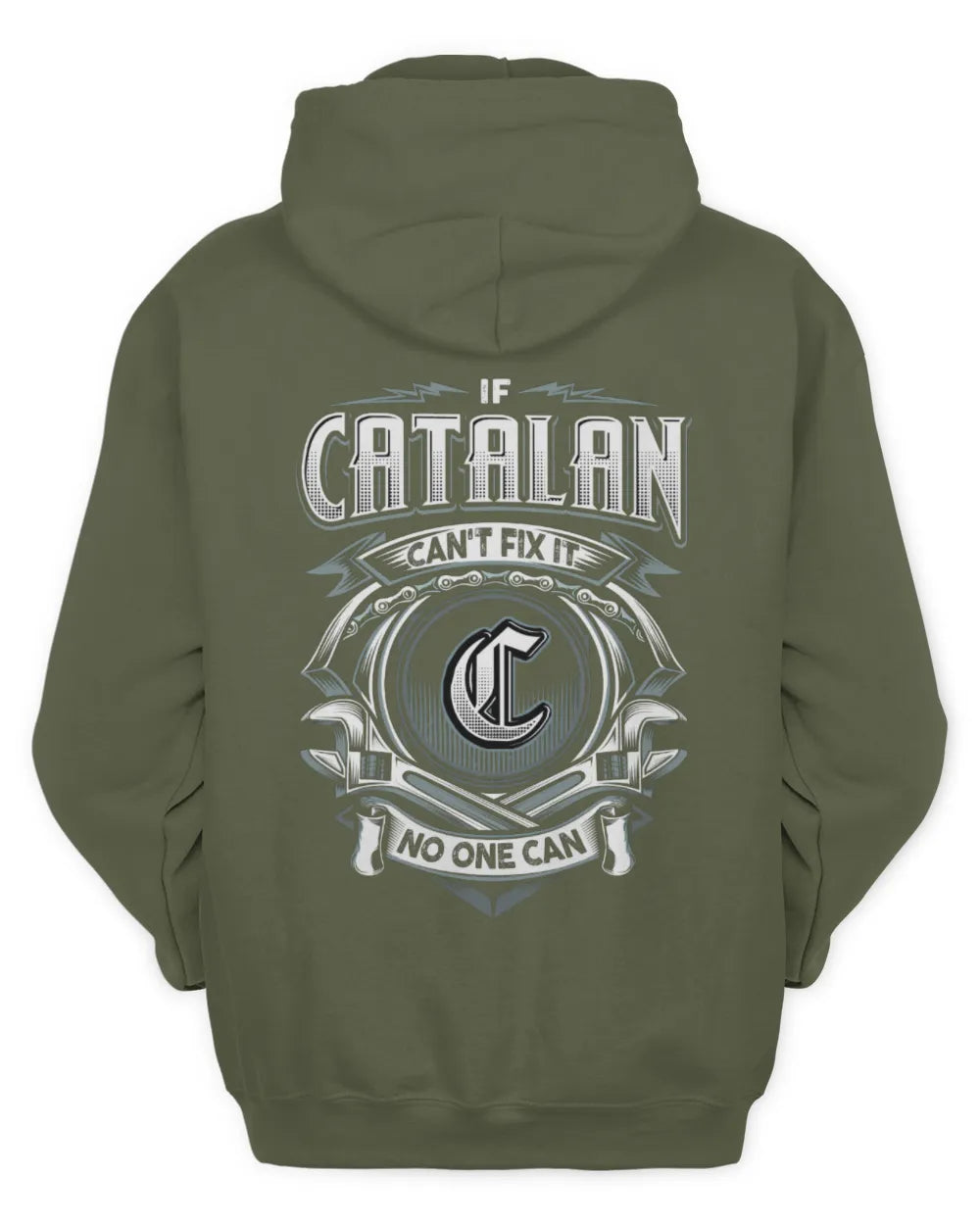 CATALAN AP81-K4-626 - Personalized Ahmed Quote Apparel “If Ahmed Can't Fix It, No One Can” - Unisex Hoodie - Military Green