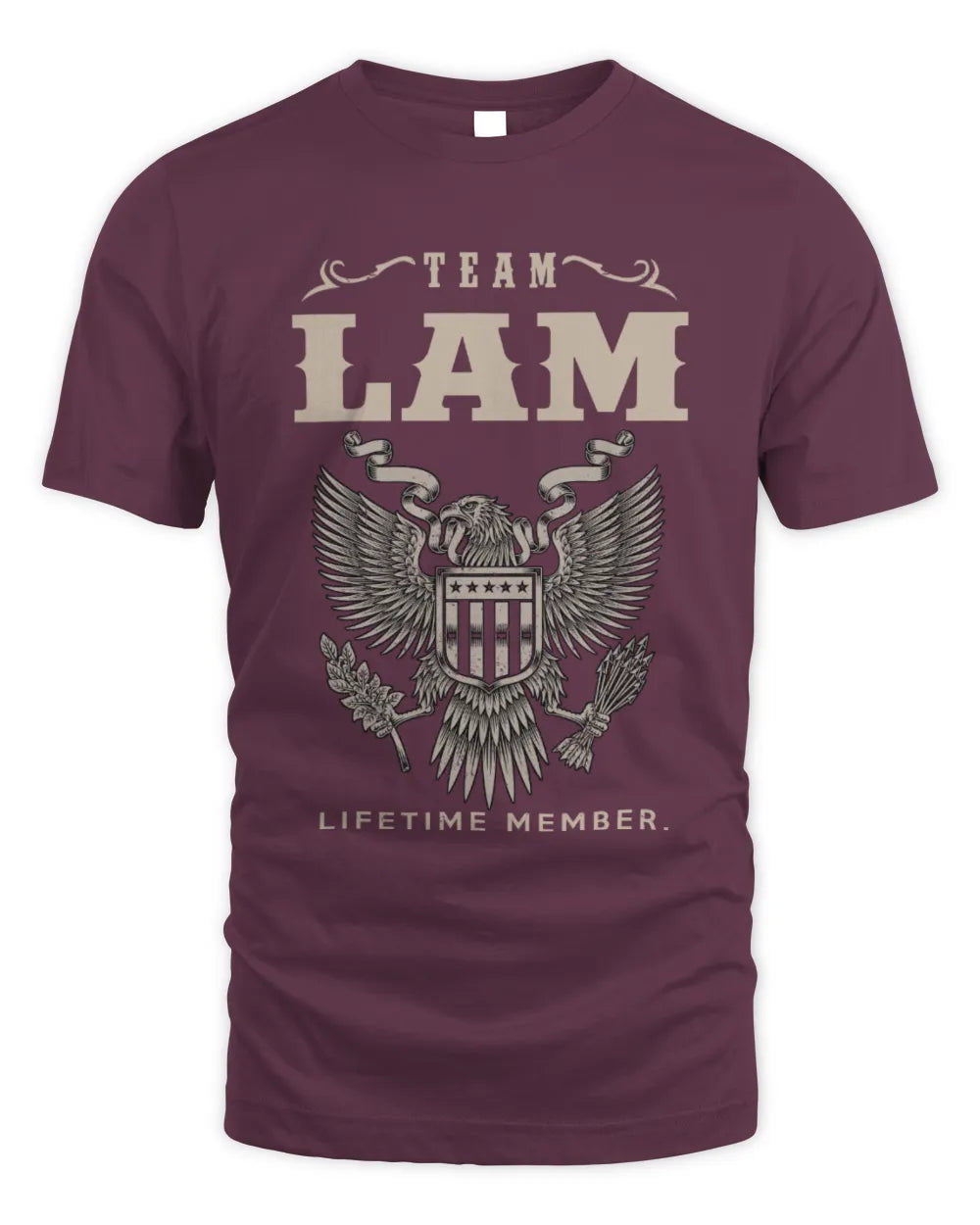 LAM TP06-K82 – Personalized Classic Style Apparel “Team NAME Lifetime Member” - Unisex Standard T-Shirt - Maroon