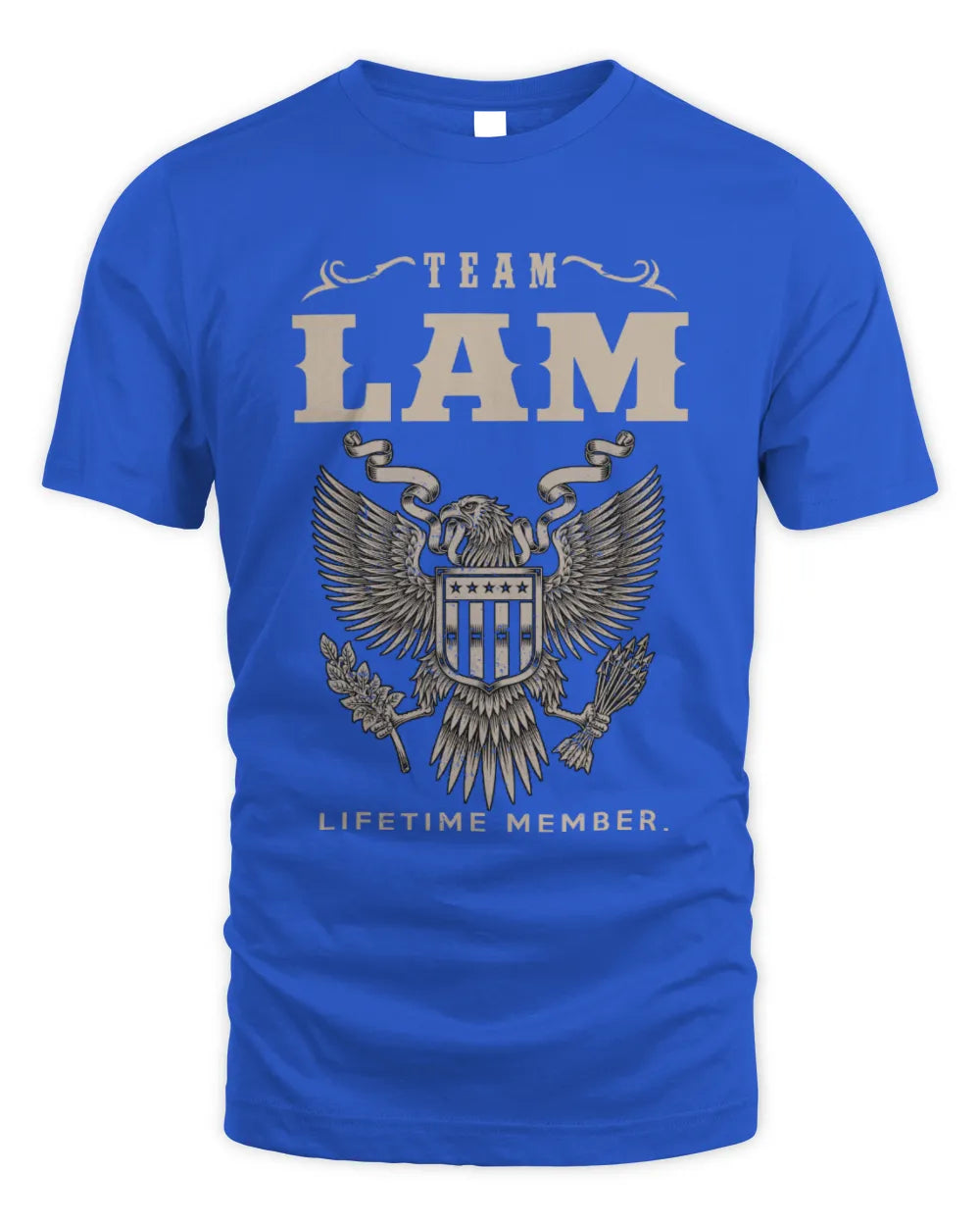 LAM TP06-K82 – Personalized Classic Style Apparel “Team NAME Lifetime Member” - Unisex Standard T-Shirt - Royal