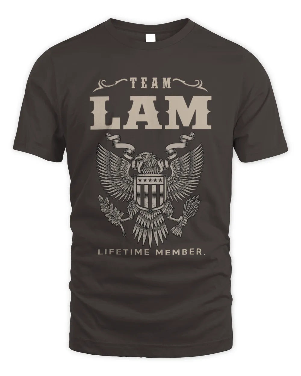 LAM TP06-K82 – Personalized Classic Style Apparel “Team NAME Lifetime Member” - Unisex Standard T-Shirt - Dark Chocolate