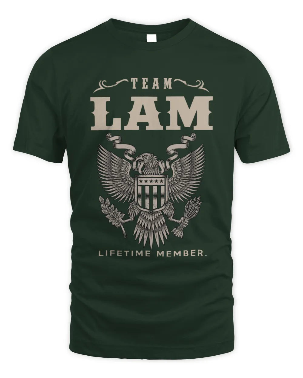 LAM TP06-K82 – Personalized Classic Style Apparel “Team NAME Lifetime Member” - Unisex Standard T-Shirt - Forest Green