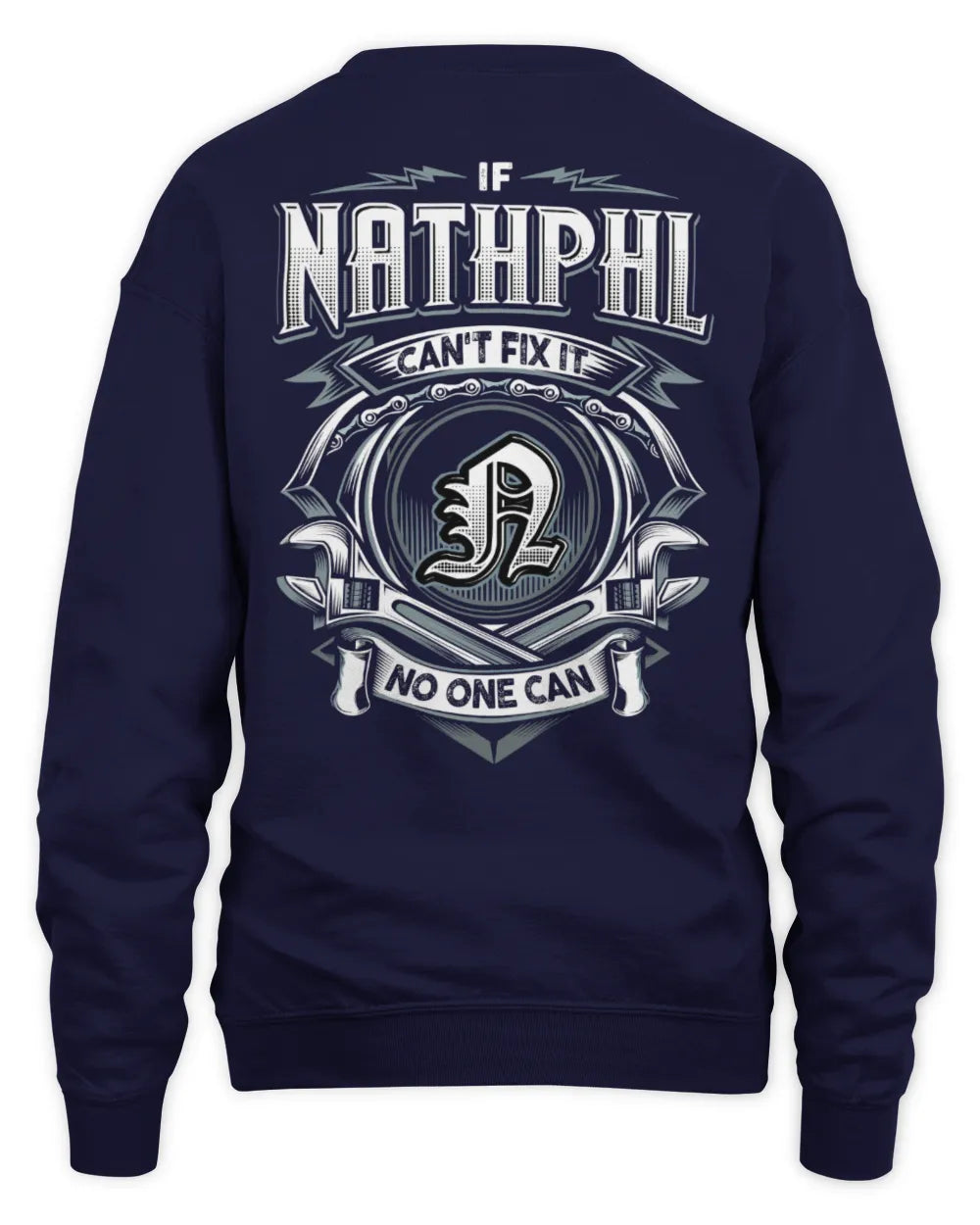 NATHPHL AP81-K4-626 - Personalized Ahmed Quote Apparel “If Ahmed Can't Fix It, No One Can” - Unisex Sweatshirt - Navy