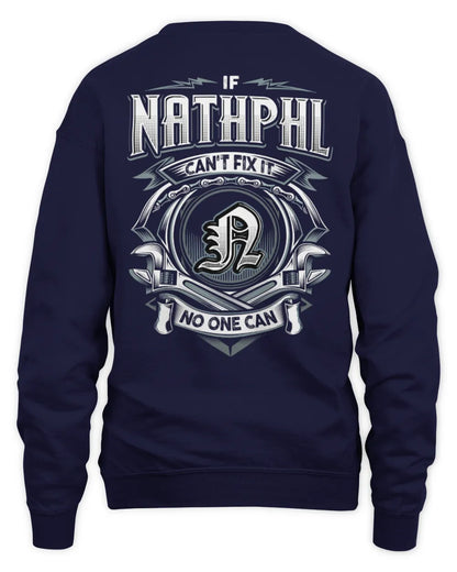 NATHPHL AP81-K4-626 - Personalized Ahmed Quote Apparel “If Ahmed Can't Fix It, No One Can” - Unisex Sweatshirt - Navy