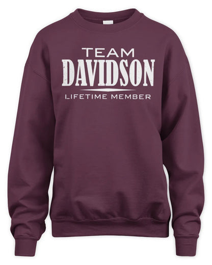 DAVIDSON BL62-K4-128 - Personalized “Team NAME Lifetime Member” - Unisex Sweatshirt - Maroon