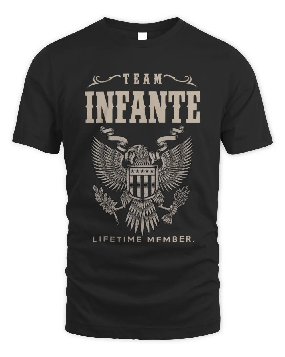 INFANTE TP06-K82 – Personalized Classic Style Apparel “Team NAME Lifetime Member” - Unisex Standard T-Shirt - Black