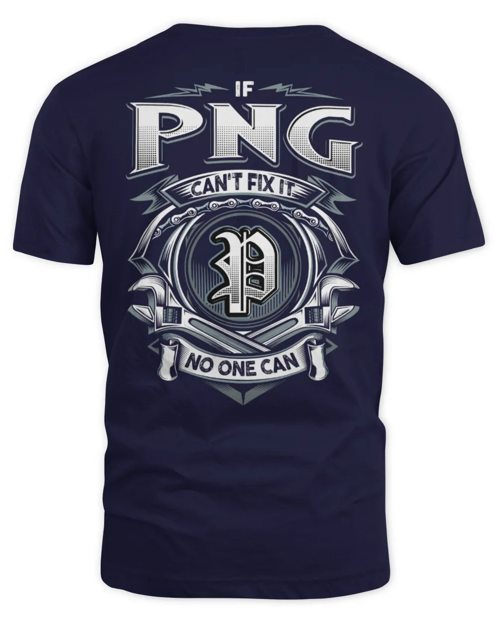 PNG AP81-K4-626 - Personalized Ahmed Quote Apparel “If Ahmed Can't Fix It, No One Can” - Unisex Standard T-Shirt - Navy