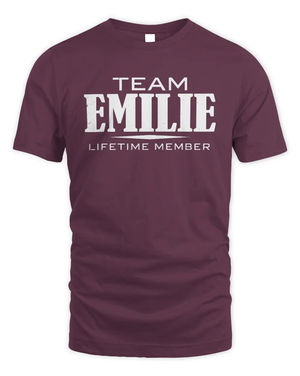 EMILIE BL62-K4-128 - Personalized “Team NAME Lifetime Member” - Unisex Standard T-Shirt - Maroon