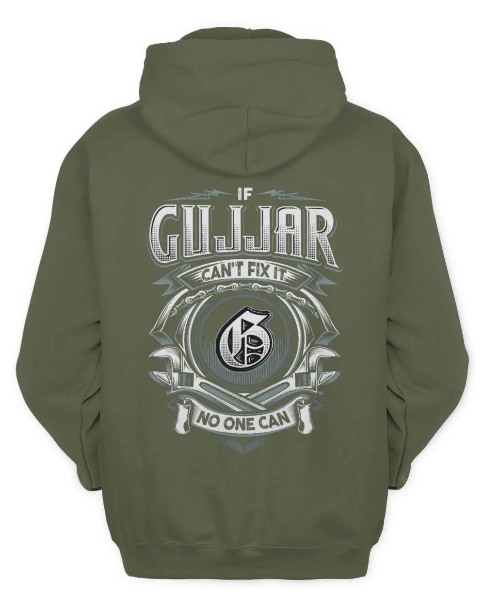 GUJJAR AP81-K4-626 - Personalized Ahmed Quote Apparel “If Ahmed Can't Fix It, No One Can” - Unisex Hoodie - Military Green