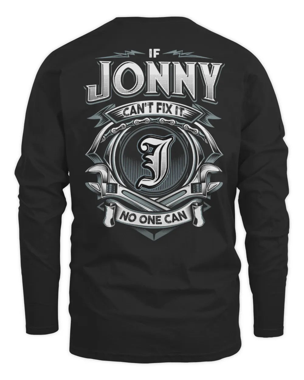 JONNY AP81-K4-626 - Personalized Ahmed Quote Apparel “If Ahmed Can't Fix It, No One Can” - Men's Long Sleeved T-Shirt - Black