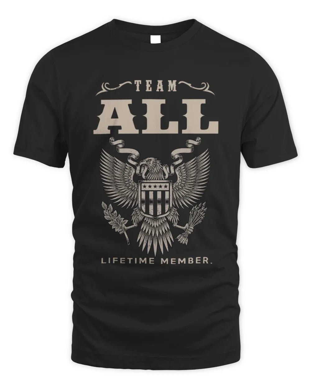 ALL TP06-K82 – Personalized Classic Style Apparel “Team NAME Lifetime Member” - Unisex Standard T-Shirt - Black