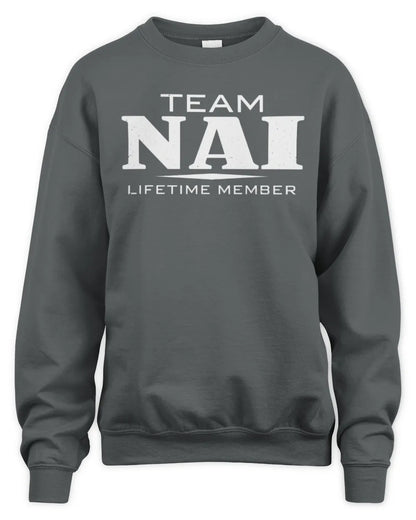 NAI BL62-K4-128 - Personalized “Team NAME Lifetime Member” - Unisex Sweatshirt - Charcoal