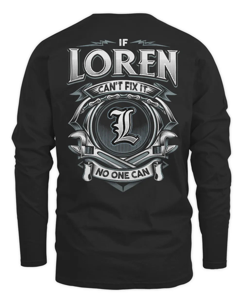 LOREN AP81-K4-626 - Personalized Ahmed Quote Apparel “If Ahmed Can't Fix It, No One Can” - Men's Long Sleeved T-Shirt - Black