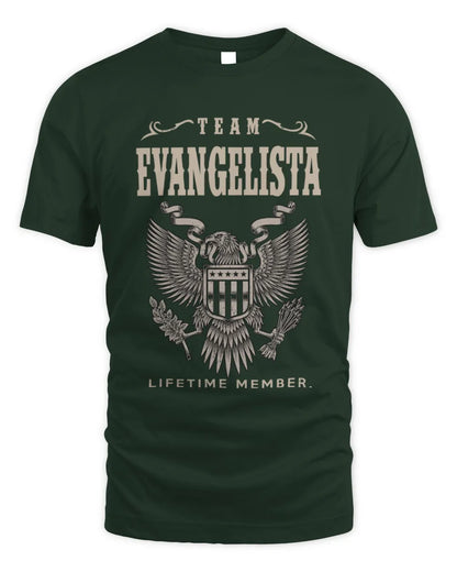 EVANGELISTA TP06-K82 – Personalized Classic Style Apparel “Team NAME Lifetime Member” - Unisex Standard T-Shirt - Forest Green