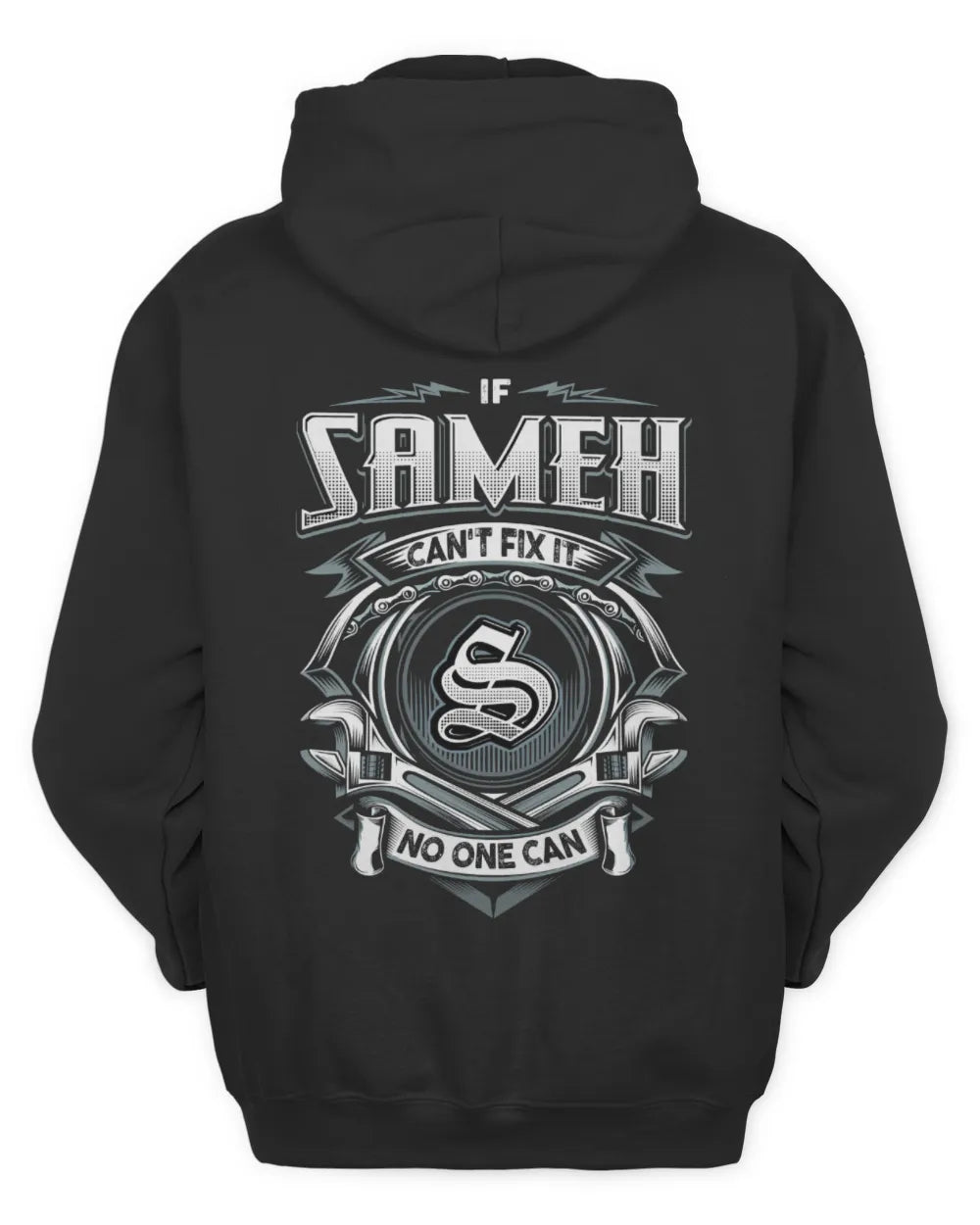 SAMEH AP81-K4-626 - Personalized Ahmed Quote Apparel “If Ahmed Can't Fix It, No One Can” - Unisex Hoodie - Black
